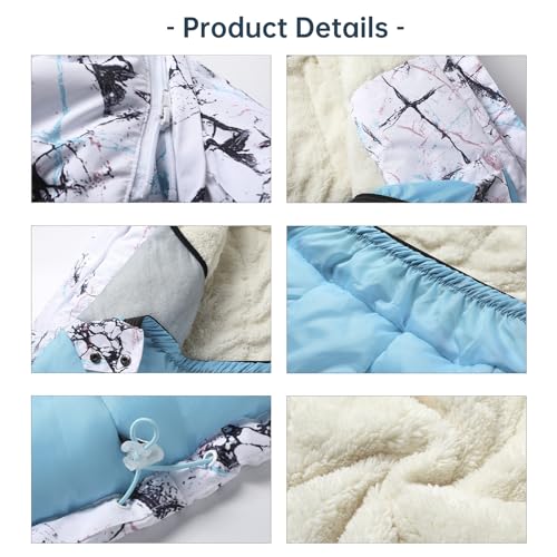 WOWULOVELY Girls Thicken Warm Snowsuit Hooded Ski Jacket Pants 2 Pcs Set Skiing Jacket with Pants4