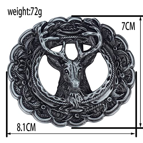 Men's Denim Belts,Long Horn Buckle Buckle Genuine Leather Belts Casual Decoration Fashion Style Belts3