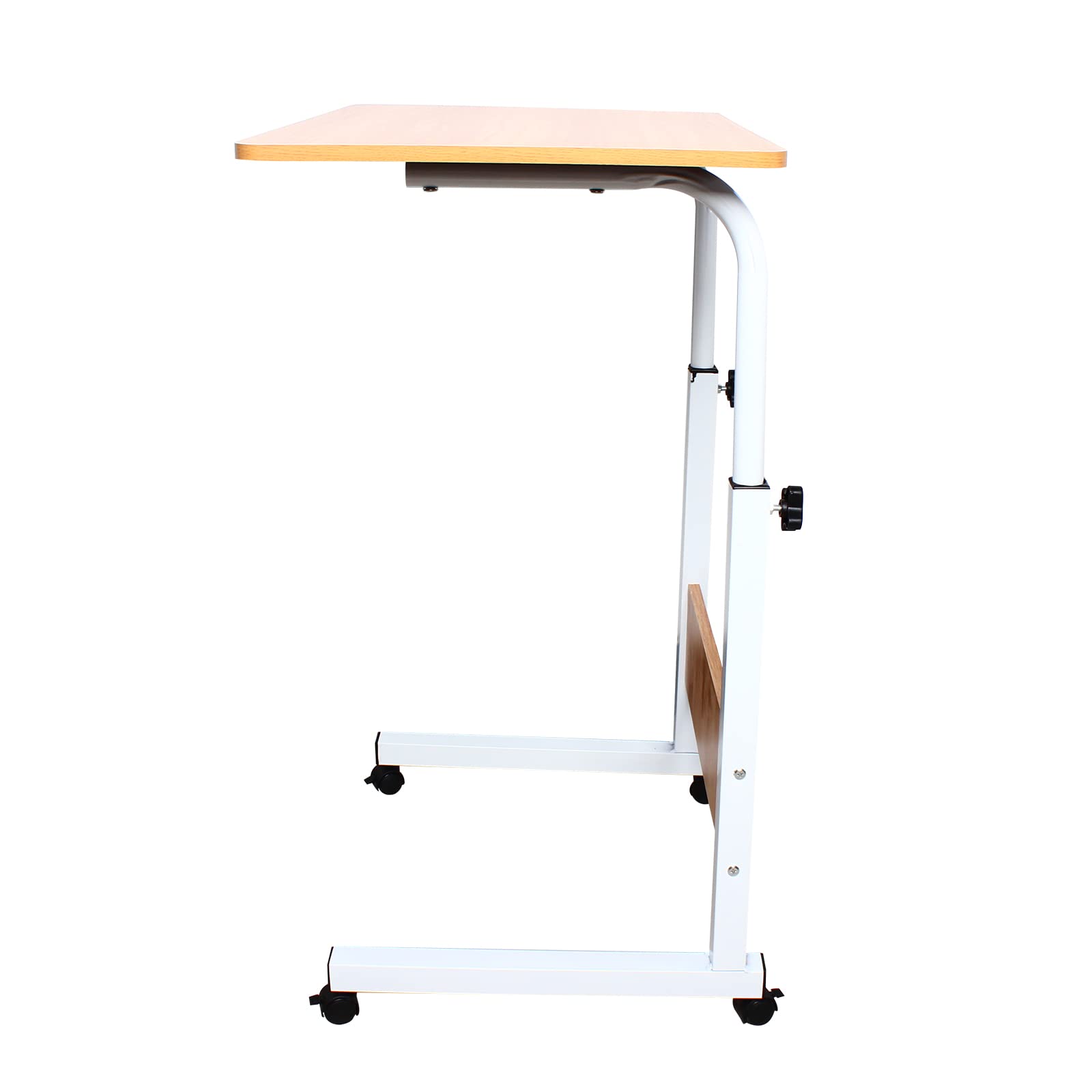 Bureau D'Ordinateur Portable Hauteur Réglable 70-90 Cm Avec Roulettes - Table D'Appoint Mobile 40x60 Cm Pour Chambre, Salon Et Bureau