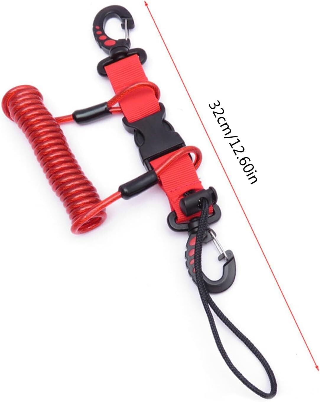 Smycz do aparatu nurkowego, klips spiralny, kabel spiralny, smycz do akcesoriów sportowych do nurkowania, z klipsem, latarka z szybkim zwalnianiem