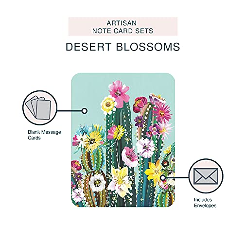 Image of Studio Oh! Artisan Blank Note Cards by Studio Oh! - Desert Blossoms - Pack of 8 - 4.25 inch x 5.5 inch Printed Textured Art Paper Embellished with Foil Stamping Cards and Envelopes