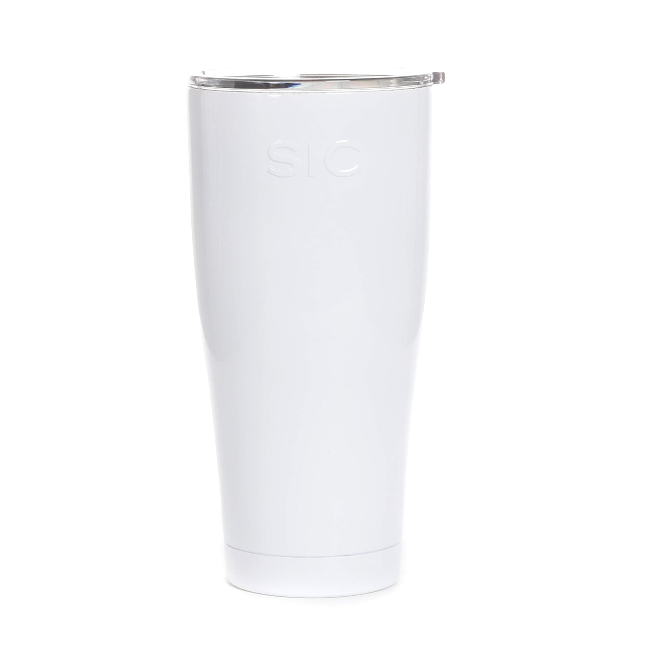 SIC 30oz Insulated Travel Tumbler Mug, Premium Double Wall Stainless Steel, Leak Proof BPA Free Lid (Ice White)