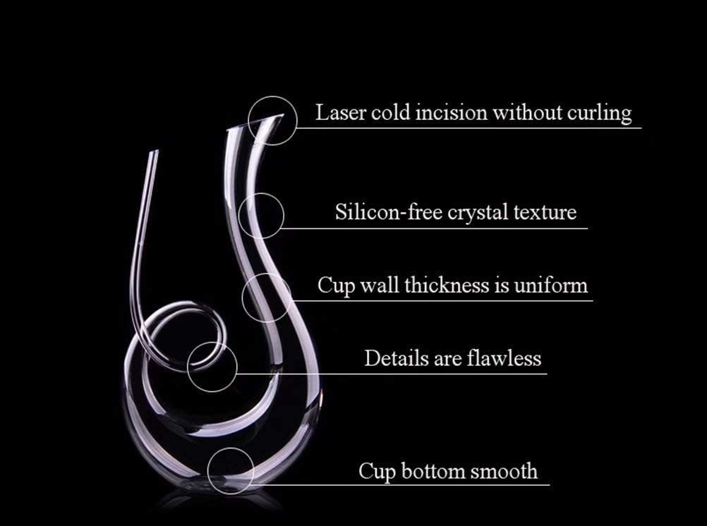 Carafe à Vin Soufflée à la Main - Verre en Cristal Sans Plomb, Aérateur Classique 1500 ml, Accessoires et Cadeaux