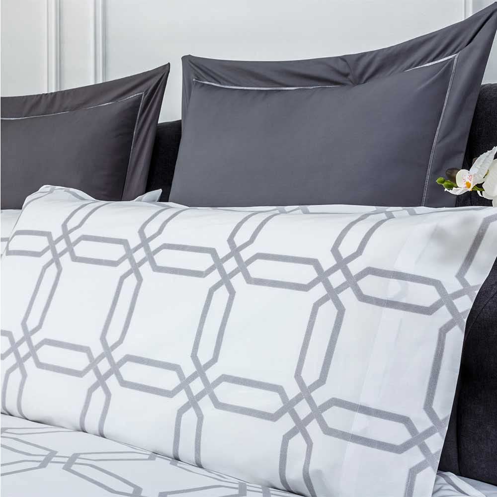 COTTON ARTean Funda Nórdica Cama 150 Tranquility Gris Percal Algodón 200 Hilos. Funda edredón 240x220 + 2 Fundas almohada