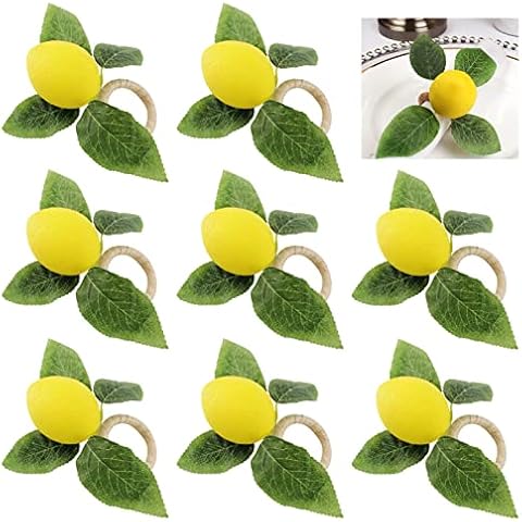 Cieovo 8-Piece Lemon Napkin Rings Set Cover