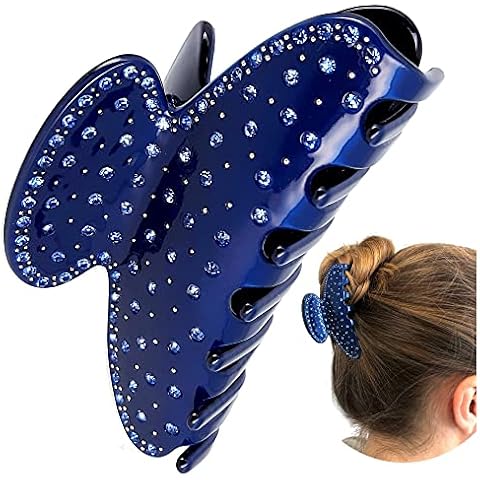 Pinza de pelo de Mujer brillante Grande tinte Azul/Púrpura Accent aigu Cover