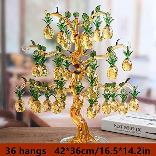 Crystal Pineapple Tree Lucky Feng Shui Wheel Wine Cabinet Bookshelf Living Room Decoration Ornaments Opening Wedding Gifts Craft (Size : 6 Hangs)