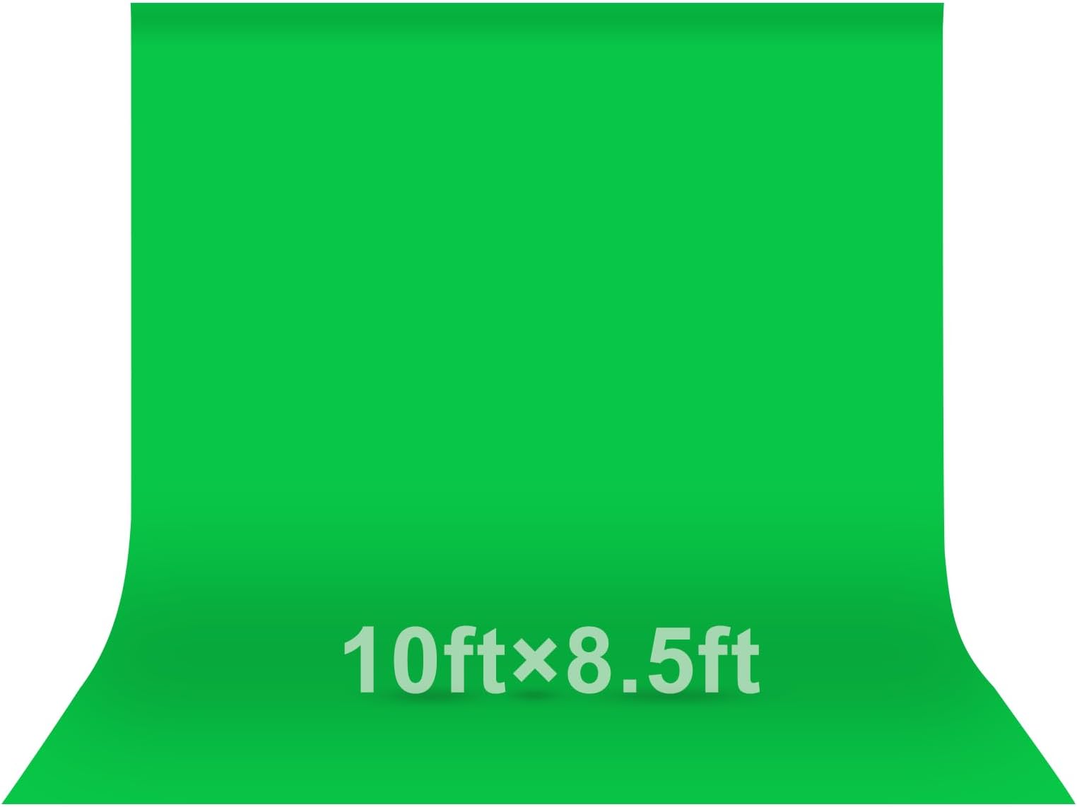 Green Screen Photo Backdrop, 10x8.5 ft Photoshoot Backdrop Chroma Key Green Screen Polyester Cloth Fabric Curtain for Background Removal, Zoom Meeting, Photo Video Studio, Live Streaming