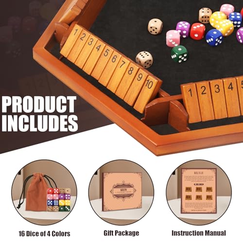 Toidgy Shut The Box juego de mesa de dados para 1 a 6 jugadores miniatura 2