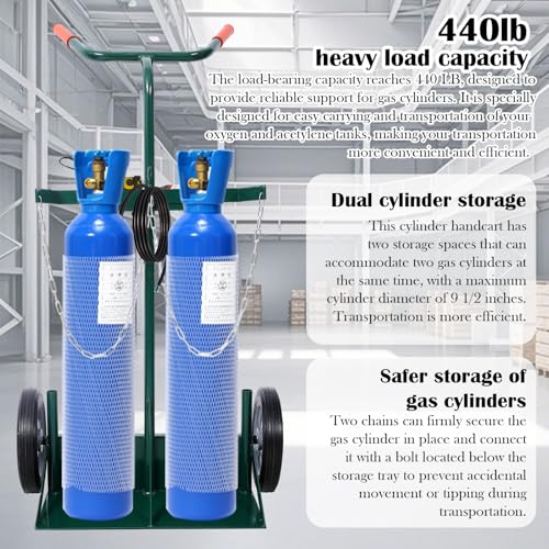 Carretilla para tanques de soldadura 440 lbs con ruedas sólidas miniatura 6