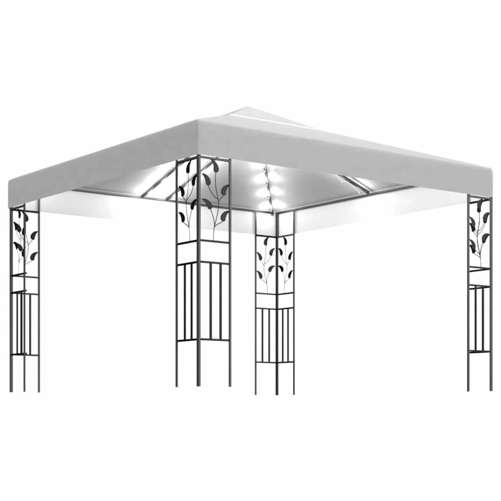 Namiot ogrodowy z listwą świetlną 3 x 3 m, biały, CIADAZ namioty imprezowe, altany ogrodowe, altana, pergola ogrodowa, SPU:3070311