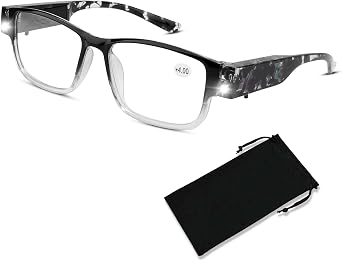 Reading Glasses with Light Magnifying Glasses with Light Bright LED Readers Lighted Magnifiers Nighttime Eyeglasses