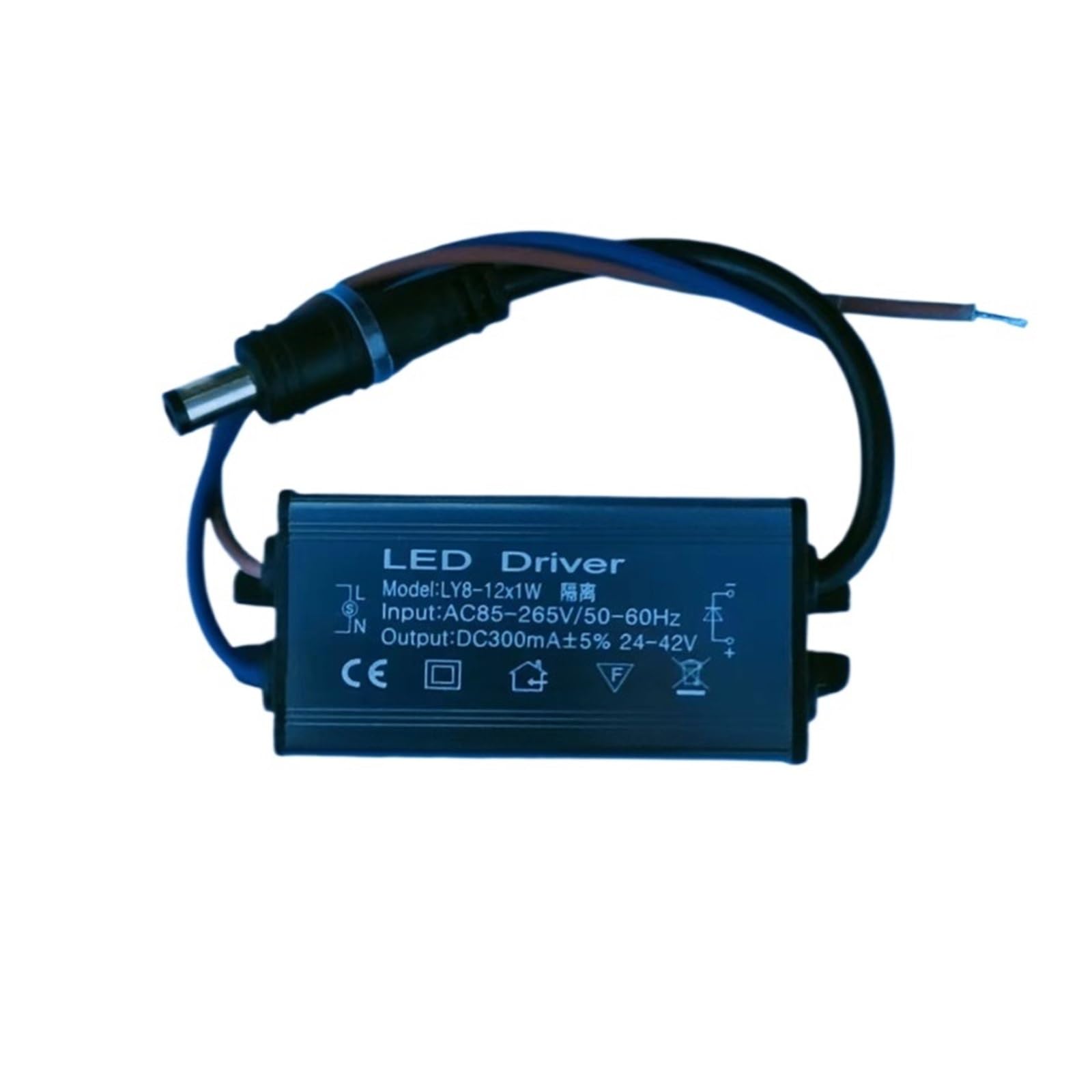 1 Pcs Led Driver Power Supply Flat Panel Light Ballast 8W12W36W48W Panel Light Downlight Rectifier Waterproof Transformer (Color : 8-12WDC Male 300mA)