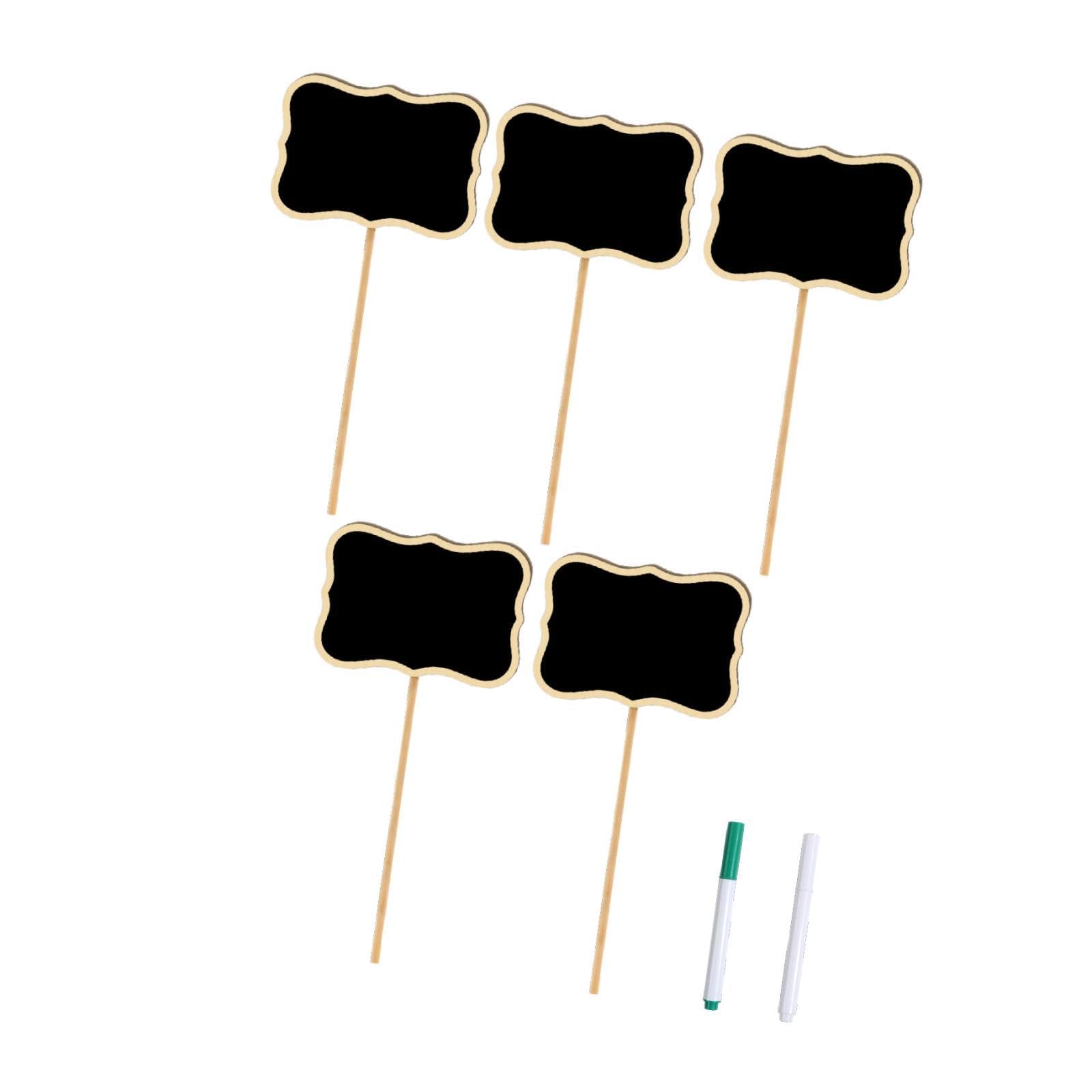 Baoblaze 5 Pieces Garden Markers Plant Labels Signs Versatile Gardening Markers Weatherproof Plant Tags, Wooden, for Nursery Outdoor