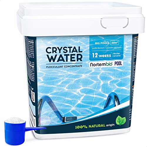 Nortembio Floculant Naturel Granulé, 12 Semaines. Élimination de la Turbidité pour Les Grandes Piscines et Les Spas. Clarifiant pour Une Eau Claire. Produit Organique Sûr pour Toute la Famille.