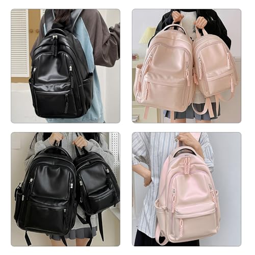Mochila para portátil que soluciona la falta de espacio con piel sintética suave 5