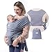 Momcozy Baby Wrap Carrier Slings, Easy to Wear Infant Carrier Slings for Babies Girl and Boy, Adjustable Baby Carriers for Newborn up to 50 lbs, Grey