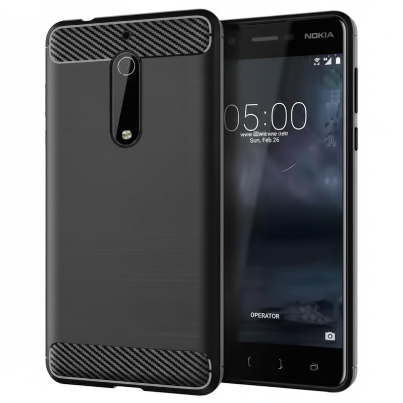 Image of Hybrid Carbon Fiber Back Case for Nokia 5 (Black)