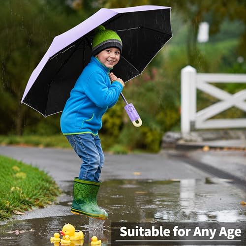 Image of AYSIS UV Umbrella with Novelty Clip Handle, Travel Umbrellas for Rain and Sun Windproof Compact, Automatic Open Close, 8 Ribs, Portable Umbrella for Men and Women
