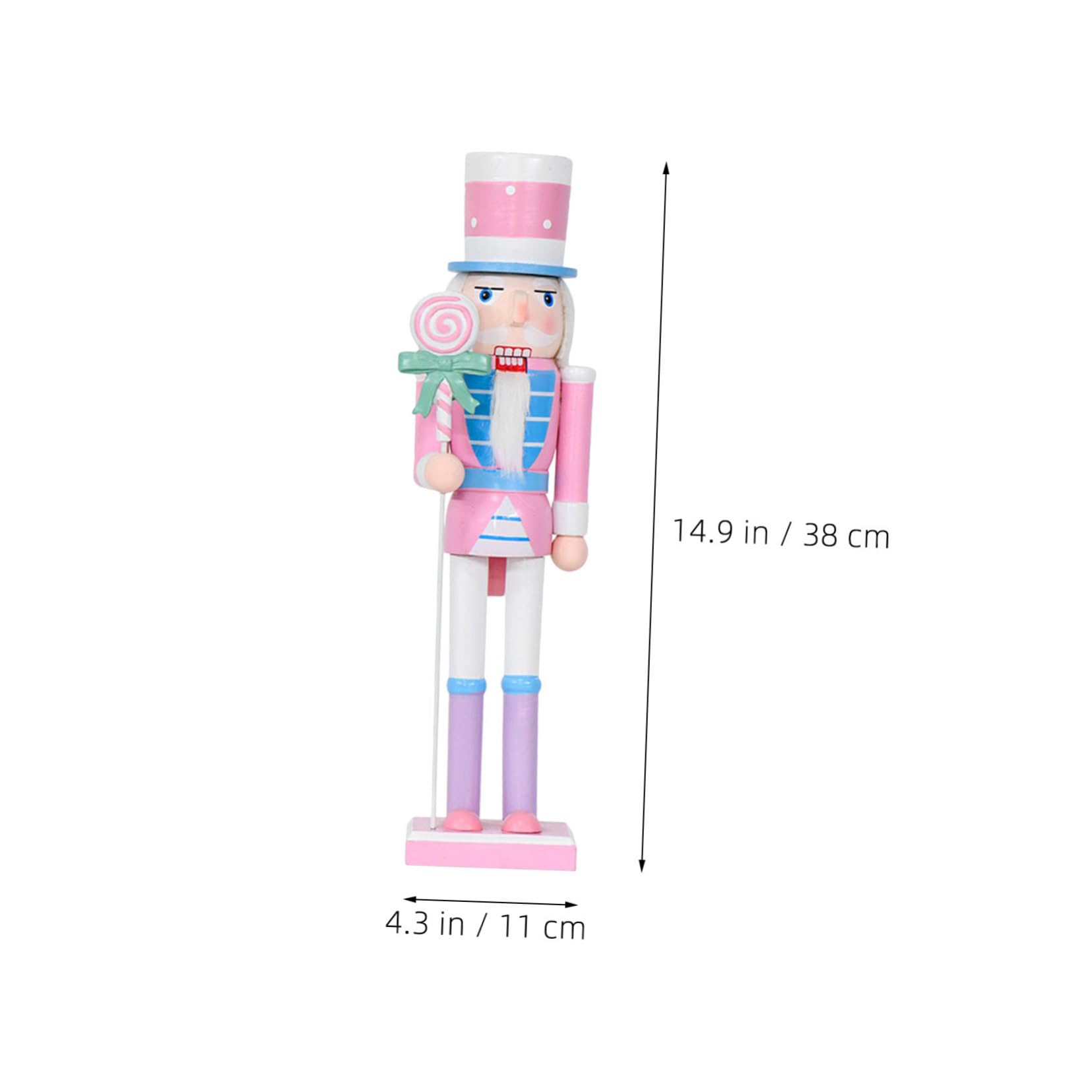 GALPADA 2pezzi Schiaccianoci in Legno Color Pastello Soldatino di Caramelle Natalizio Decorazione da Tavola per Feste di Natale Statuette o Libreria