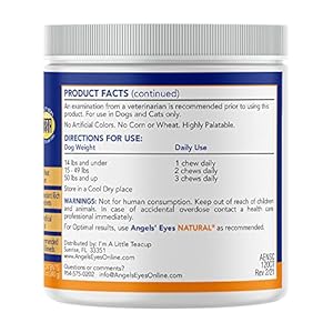 Angels’ Eyes Natural Tear Stain Prevention Soft Chews for Dogs | Chicken Flavor| For All Breeds | No Wheat No Corn | Daily Supplement | Proprietary Formula