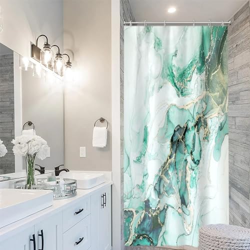 Uiiooazy Green Marble Shower Curtain - Image 2