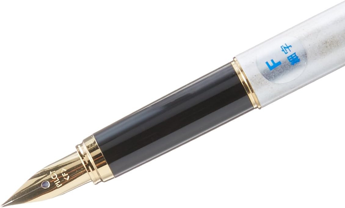 Pilot Fountain Pen Cavalier, Marble Body, Fine Nib, Gold&White (FCAN-5SR-GDW-F)