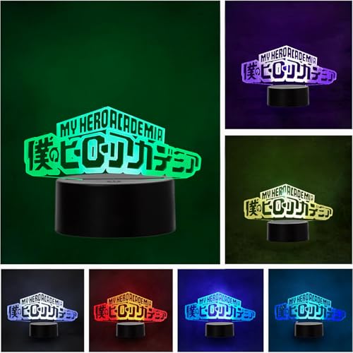 Wolostore Candeeiro LED Anime manga My Hero Academia muda cor USB luz noturna e decoração ajuda noite dormir presente