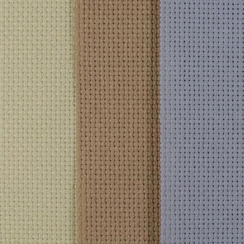 Image of KCS 3 pc of 15 inch x 18 inch(38cmx45cm) Counted Cross Stitch Cotton Aida Cloth Needlework Rolled Fabric Box,14CT,Light Grey+Khaki+Yellow Beige
