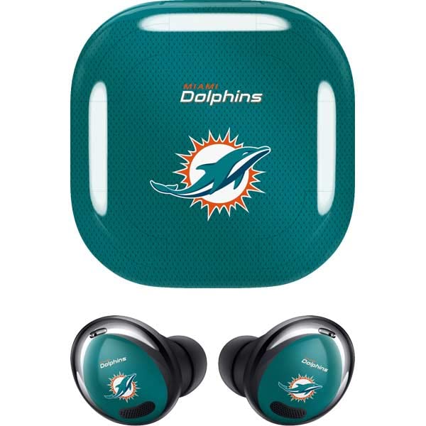 Skinit Decal Audio Skin Compatible with Samsung Galaxy Buds Pro - Officially Licensed NFL Miami Dolphins Team Jersey Design