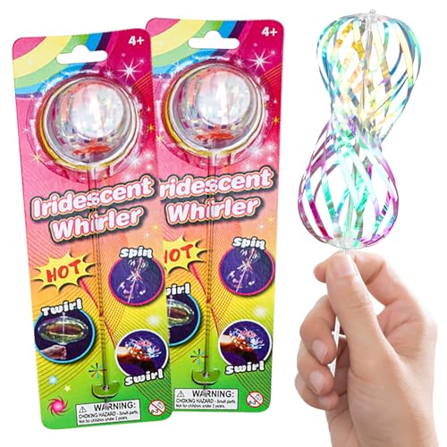 MACULPER 2 Stück Rainbow Twirler,Rainbow Spinner,Magic Rainbow Spinner,Regenbogen Spinner,Regenbogen Twirler für Partys Freizeit Innen,Draußen,Kinder Erwachsene
