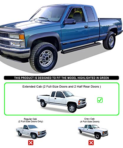 Estribos negros de acero inoxidable para Chevy GMC CK 1988-1998 miniatura 2