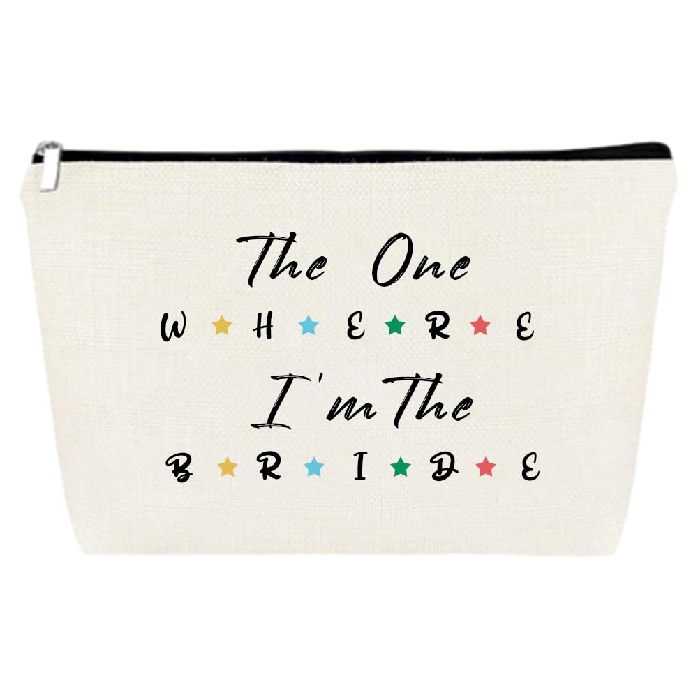 Bride Personalised Makeup Bag Gift -Perfect Bridal Shower & Engagement Gift -Travel Cosmetic Bag for Future Mrs Bride to Be Gifts - Bachelorette Party & Valentine's Day Gifts