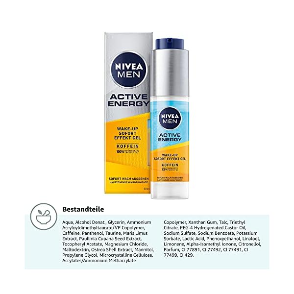 NIVEA MEN Active Energy Wake-up Sofort-Effekt Gel (50 ml), Gesichtscreme für Männer mit 100% natürlichem Koffein… – Bild 10