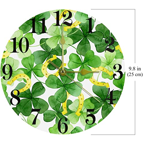 Horloge murale à quartz Saint Patrick silencieuse pour bien dormir