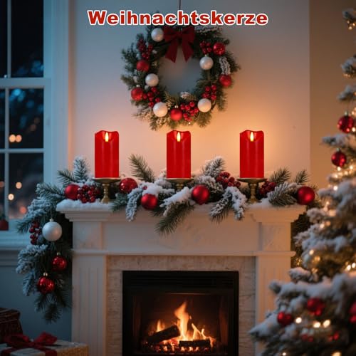 Bougies LED rouges en cire véritable avec télécommande AVEKI x2 - 7