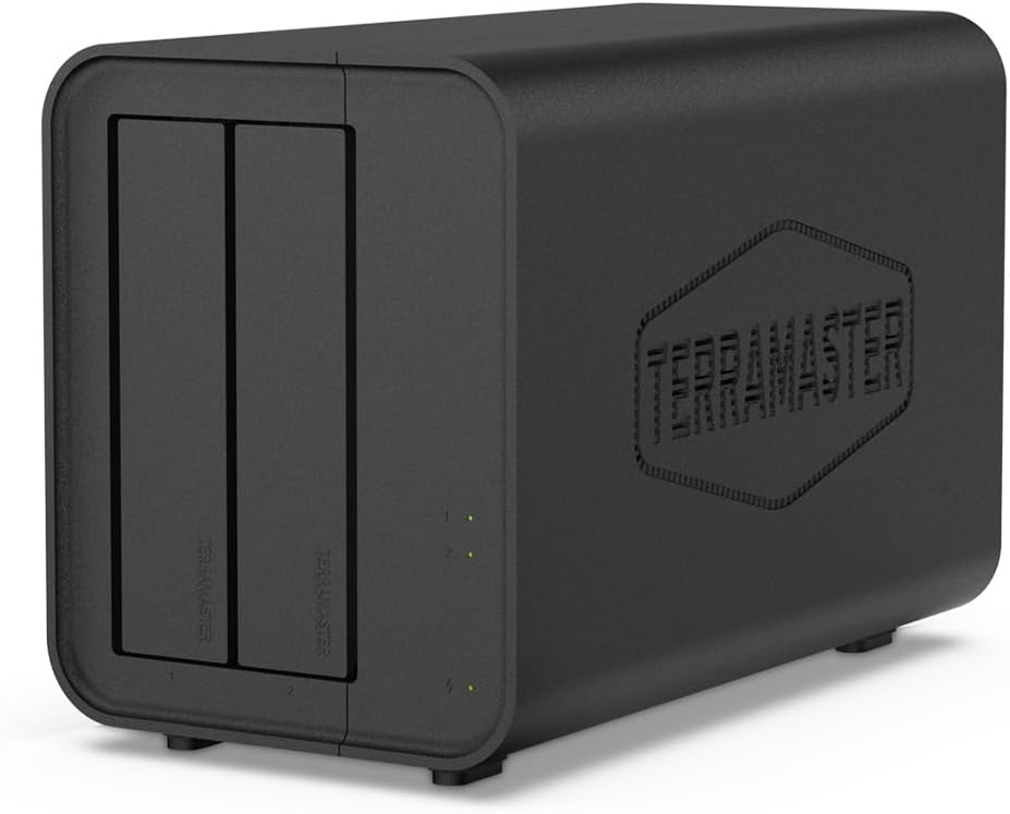 TERRAMASTER F2-212 2-Bay NAS Quad Core CPU, DDR4 RAM (Diskless)