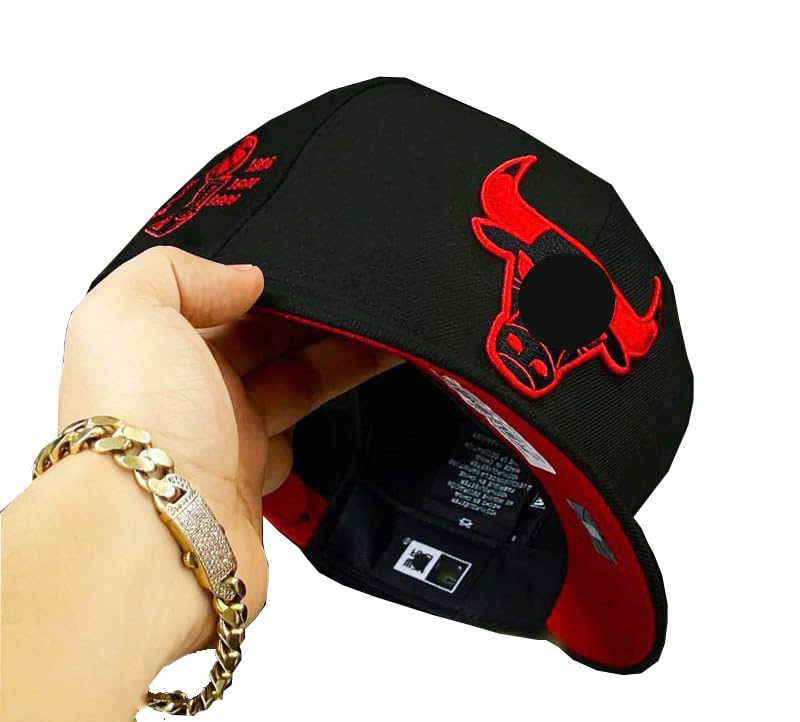 Bull Head Snapback Hat Embroidered Animal Logo Flat Brim Baseball Cap Adjustable Streetwear Cap for Men & Women (Color 02)
