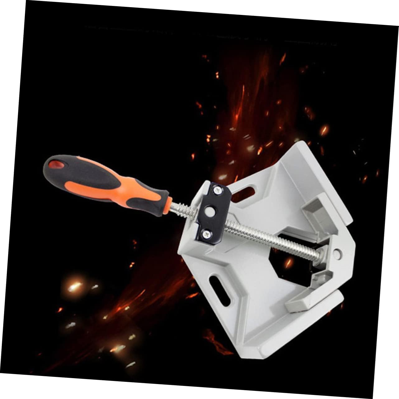 1Pc Multi Function Angle Clamp for Woodworking Durable Right Angle Fixation Tool with Head and Skid Handle for Home Use Grey