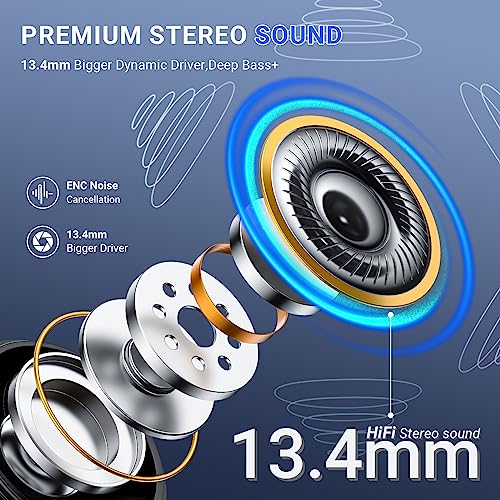 Auriculares-InalambricosAuriculares-Bluetooth-53-in-Ear-con-4-HD-Microfono-2023-Cascos-Inalambricos-HiFi-Estereo-con-Cancelacion-de-Ruido-ENC-Pantalla-LED42-Horas-de-ReproduccionIPX7-Impermeable
