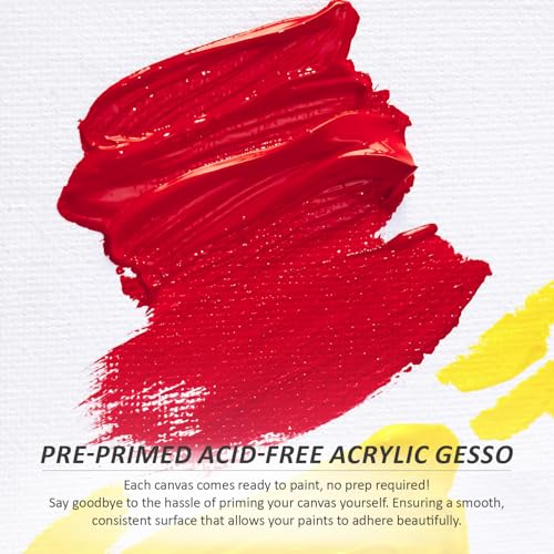 Stretched Canvas Boards Set - 6x15x20cm & 6x20x25cm Wooden Framed Painting Panels, 100% Cotton Primed for Acrylic/Oil/Watercolour, Ready to Hang - Image 3