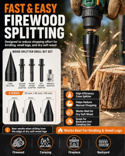 tixiboli Firewood Auger Drill Bit Set