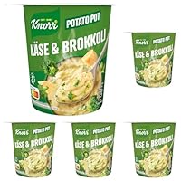 Knorr Potato Snack Pot mit Käse & Brokkoli und nachhaltig angebauten Kartoffeln, fertig in nur 5 Minuten 50g (Packung mit 5)