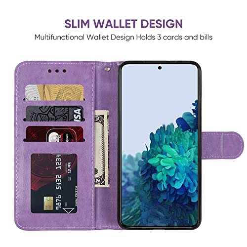 Étui Galaxy S22 en cuir violet rigide style Mandala chic