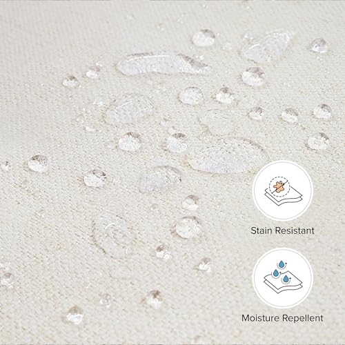 Image of Namesake Willa /Alden Gliding Ottoman in Performace Cream Eco-Weave, Water Repellent & Stain Resistant, Greenguard Gold & CertiPUR-US Certified