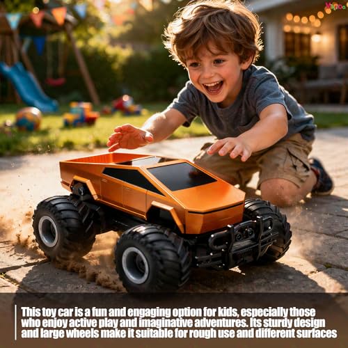 Image of VikriDA Cuppy Rechargeable Cyberon RC Truck for Kids - 2.4GHz Remote Control Off-Road Car, Turbo Speed, 4 LED Modes, Anti-Skid Tyres, Type-C Charging, 100 ft Range