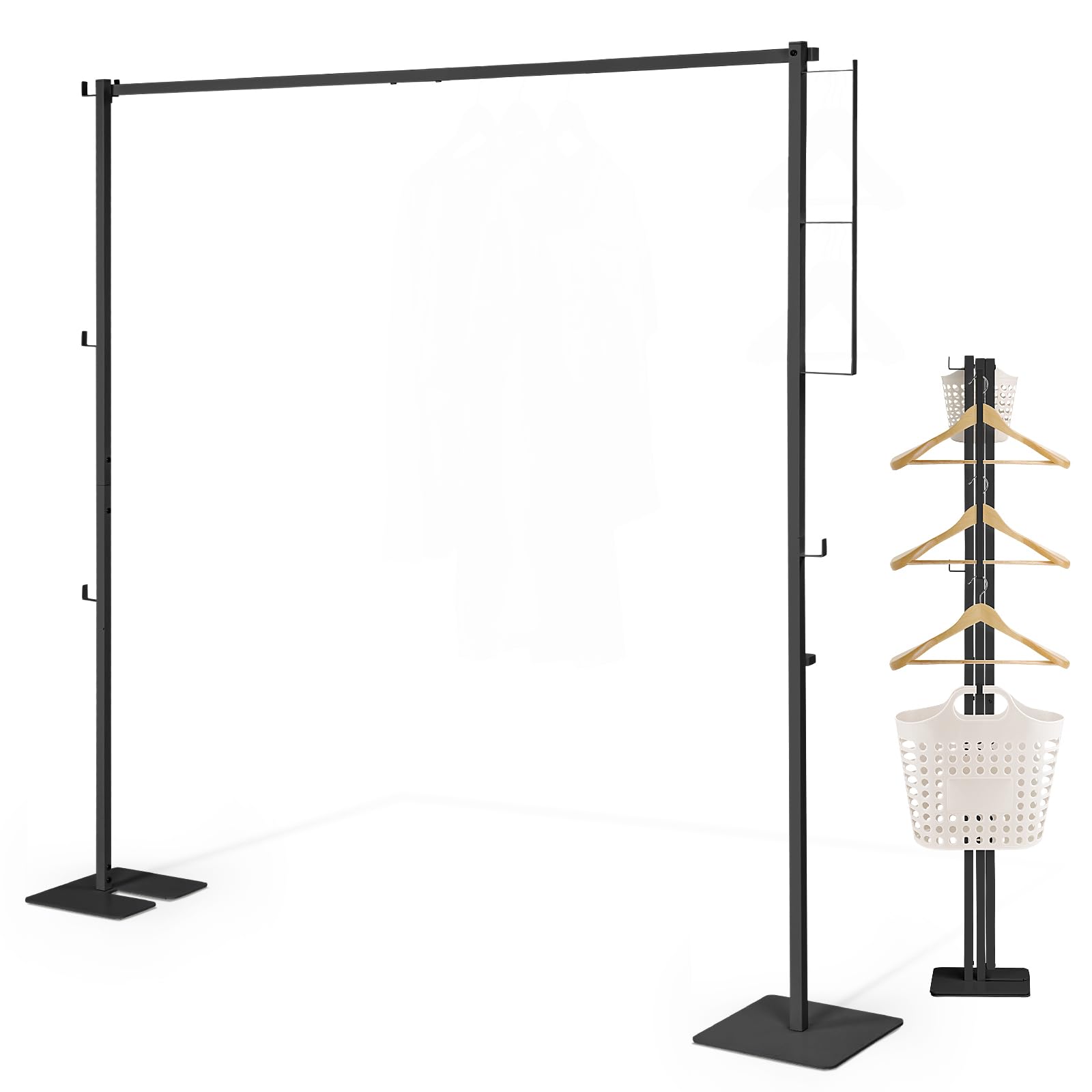 Amazon.co.jp : LORAK 室内物干しタワー 使用時開いて約W175×D25×H160cm 折り畳んでクローゼットやドアの裏に収納  物干し竿 物干しスタンド ハンガーラック 部屋干し ラック 洗濯物干し コンパクトに収納 組み立て簡単 鉄細工 (ブラック, １段) :  ホーム＆キッチン ...