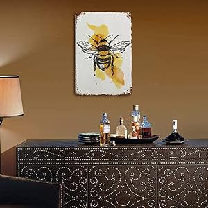 Anique Tin Sign BEE Metal Tin Sign Retro Nostalgic Tin Sign Fun Decorative Sign for Home Kitchen Bar Room Garage Decor Insect Honey Bumblebee Gift for Her Gift for Mum 8x5.5 Inch Anique Tin Sign BEE Metal Tin Sign Retro Nostalgic Tin Sign Fun Decorative Sign for Home Kitchen Bar Room Garage Decor Insect Honey Bumblebee Gift for Her Gift for Mum 8×55 Inch