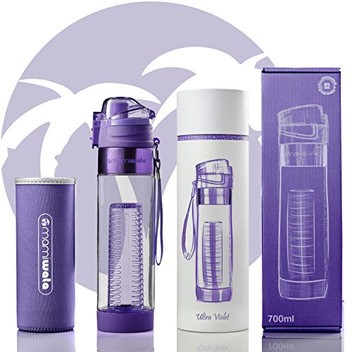 Botella de agua con fruta Mami Wata con funda aislante para mantener tus bebidas ultra frescas 4