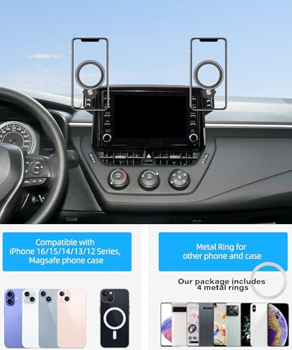 Image of Car Phone Holder for Toyota Corolla 2020-2026 /Corolla Cross 2022-2026 Accessories Apply to 8 Inch Touch Screen Fixed Clip Magnetic Cell Phone Mount Hands-Free 360 Degree Rotation